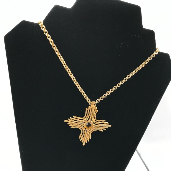 Vintage Sarah Coventry Gold-Tone Cross Pendant Necklace - Picture 2 of 11